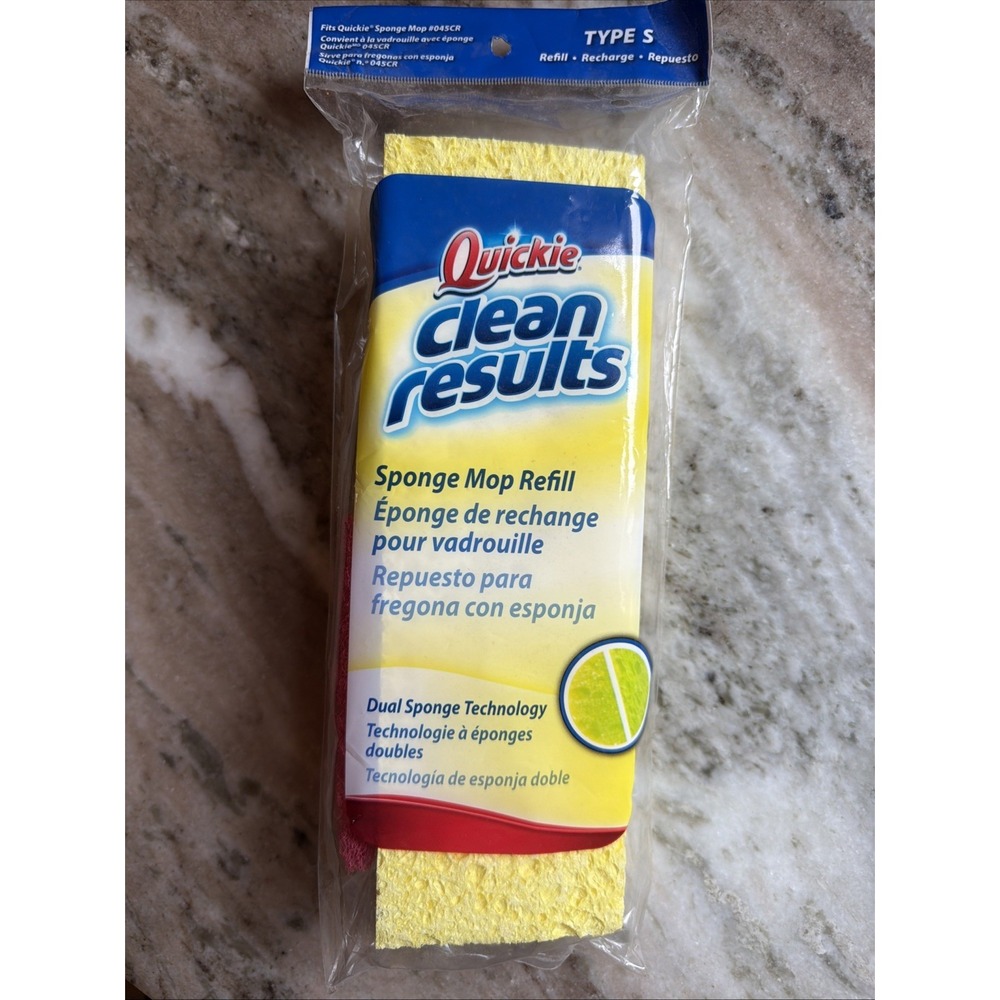 NEW Quickie Automatic Sponge Mop Refill 0442CR Clean Results Fits 045CR Type S